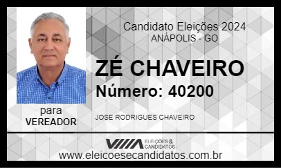 Candidato ZÉ CHAVEIRO 2024 - ANÁPOLIS - Eleições