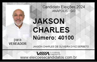 Candidato JAKSON CHARLES 2024 - ANÁPOLIS - Eleições