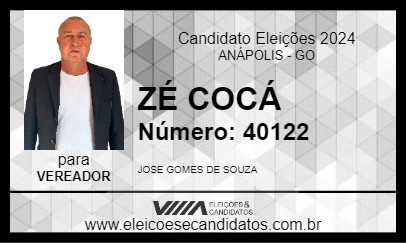 Candidato ZÉ COCÁ 2024 - ANÁPOLIS - Eleições