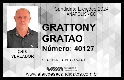 Candidato GRATTONY GRATAO 2024 - ANÁPOLIS - Eleições