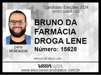 Candidato BRUNO DA FARMÁCIA DROGA LENE 2024 - NOVO GAMA - Eleições