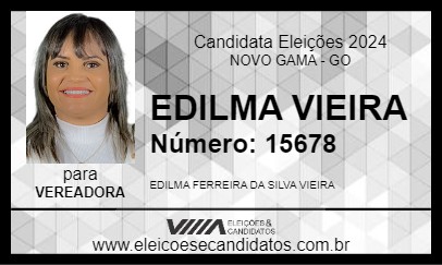 Candidato EDILMA VIEIRA 2024 - NOVO GAMA - Eleições