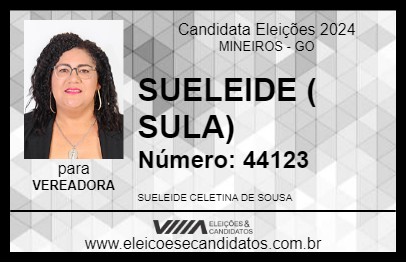 Candidato SUELEIDE ( SULA) 2024 - MINEIROS - Eleições