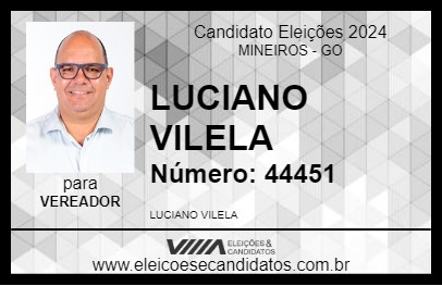 Candidato LUCIANO VILELA 2024 - MINEIROS - Eleições