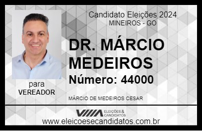 Candidato DR. MÁRCIO MEDEIROS 2024 - MINEIROS - Eleições