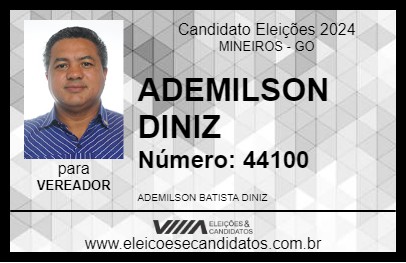 Candidato ADEMILSON DINIZ 2024 - MINEIROS - Eleições