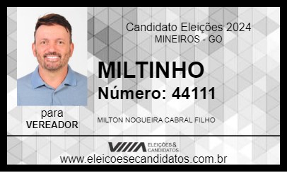 Candidato MILTINHO 2024 - MINEIROS - Eleições