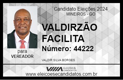 Candidato VALDIRZÃO FACILITA 2024 - MINEIROS - Eleições