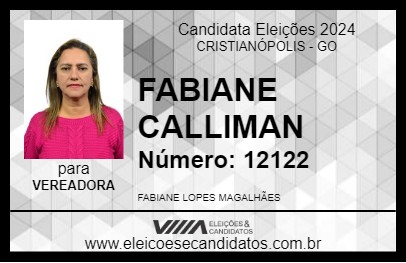 Candidato FABIANE CALLIMAN 2024 - CRISTIANÓPOLIS - Eleições