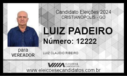 Candidato LUIZ PADEIRO 2024 - CRISTIANÓPOLIS - Eleições