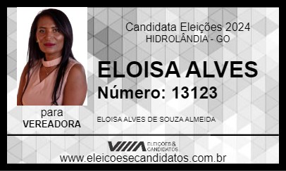 Candidato ELOISA ALVES 2024 - HIDROLÂNDIA - Eleições