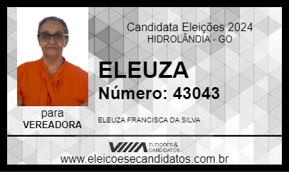 Candidato ELEUZA 2024 - HIDROLÂNDIA - Eleições