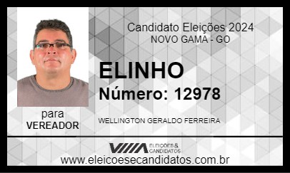 Candidato ELINHO 2024 - NOVO GAMA - Eleições