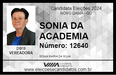 Candidato SONIA DA ACADEMIA 2024 - NOVO GAMA - Eleições