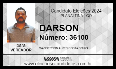 Candidato DARSON 2024 - PLANALTINA - Eleições