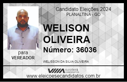 Candidato WELISON OLIVEIRA 2024 - PLANALTINA - Eleições