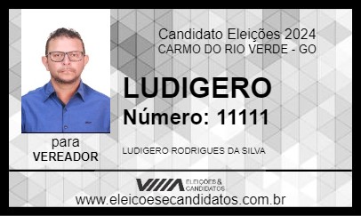 Candidato LUDIGERO 2024 - CARMO DO RIO VERDE - Eleições