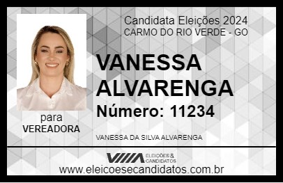 Candidato VANESSA ALVARENGA 2024 - CARMO DO RIO VERDE - Eleições