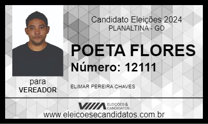 Candidato POETA FLORES 2024 - PLANALTINA - Eleições