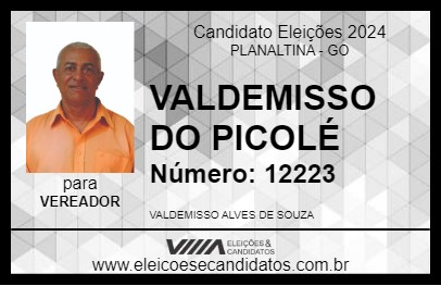 Candidato VALDEMISSO DO PICOLÉ 2024 - PLANALTINA - Eleições