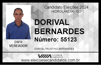 Candidato DORIVAL BERNARDES 2024 - HIDROLÂNDIA - Eleições