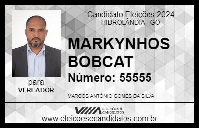 Candidato MARKYNHOS BOBCAT 2024 - HIDROLÂNDIA - Eleições