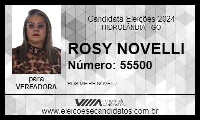 Candidato ROSY NOVELLI 2024 - HIDROLÂNDIA - Eleições