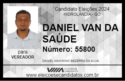 Candidato DANIEL VAN DA SAÚDE 2024 - HIDROLÂNDIA - Eleições