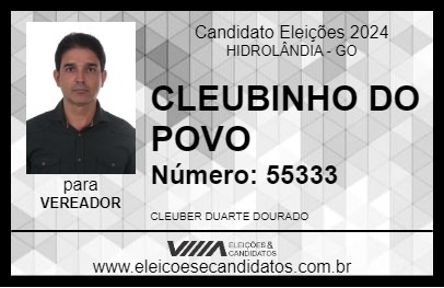 Candidato CLEUBINHO DO POVO 2024 - HIDROLÂNDIA - Eleições