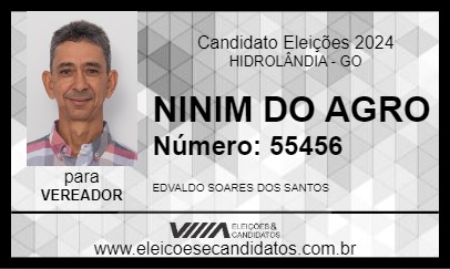 Candidato NINIM DO AGRO 2024 - HIDROLÂNDIA - Eleições