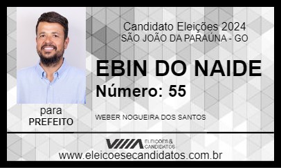 Candidato EBIN DO NAIDE 2024 - SÃO JOÃO DA PARAÚNA - Eleições