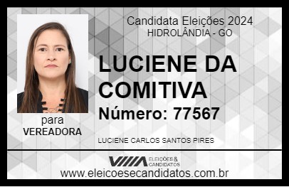 Candidato LUCIENE DA COMITIVA 2024 - HIDROLÂNDIA - Eleições