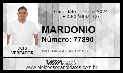 Candidato MARDONIO 2024 - HIDROLÂNDIA - Eleições