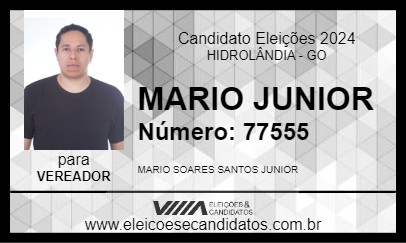 Candidato MARIO JUNIOR 2024 - HIDROLÂNDIA - Eleições