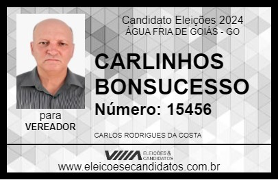 Candidato CARLINHOS BONSUCESSO 2024 - ÁGUA FRIA DE GOIÁS - Eleições