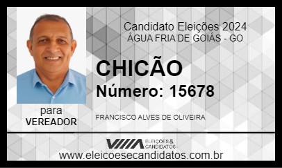 Candidato CHICÃO 2024 - ÁGUA FRIA DE GOIÁS - Eleições