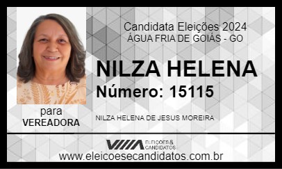 Candidato NILZA HELENA 2024 - ÁGUA FRIA DE GOIÁS - Eleições