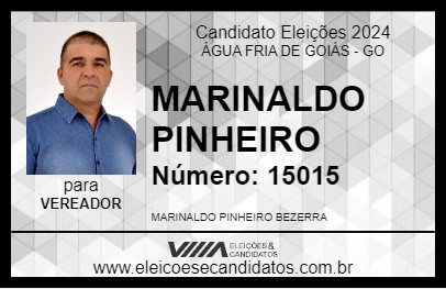 Candidato MARINALDO PINHEIRO 2024 - ÁGUA FRIA DE GOIÁS - Eleições