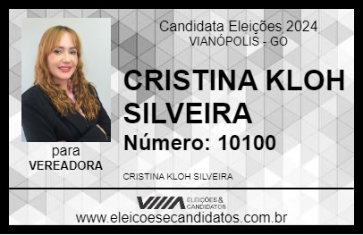 Candidato CRISTINA KLOH SILVEIRA 2024 - VIANÓPOLIS - Eleições