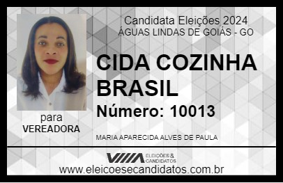 Candidato CIDA COZINHA BRASIL 2024 - ÁGUAS LINDAS DE GOIÁS - Eleições