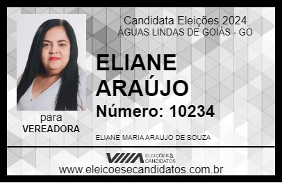 Candidato ELIANE ARAÚJO 2024 - ÁGUAS LINDAS DE GOIÁS - Eleições