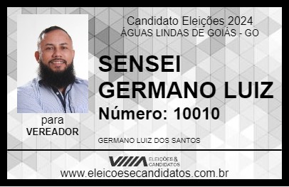 Candidato SENSEI GERMANO LUIZ 2024 - ÁGUAS LINDAS DE GOIÁS - Eleições