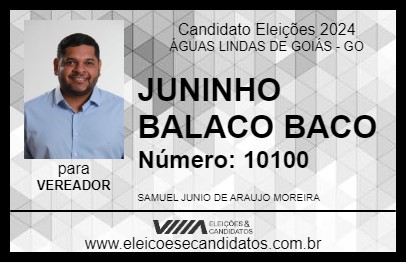 Candidato JUNINHO BALACO BACO 2024 - ÁGUAS LINDAS DE GOIÁS - Eleições