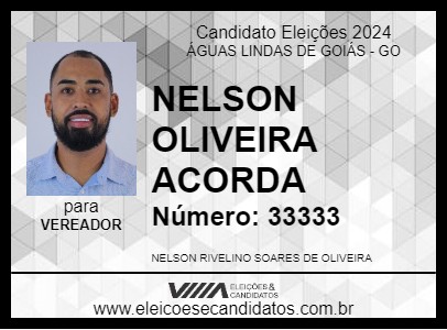 Candidato NELSON OLIVEIRA ACORDA 2024 - ÁGUAS LINDAS DE GOIÁS - Eleições