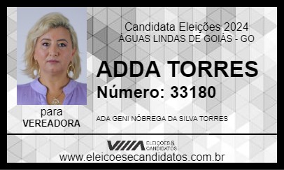 Candidato ADDA TORRES 2024 - ÁGUAS LINDAS DE GOIÁS - Eleições