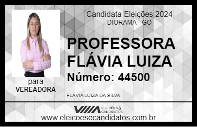 Candidato PROFESSORA FLÁVIA LUIZA 2024 - DIORAMA - Eleições