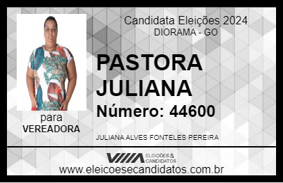 Candidato PASTORA JULIANA 2024 - DIORAMA - Eleições