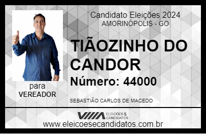 Candidato TIÃOZINHO DO CANDOR 2024 - AMORINÓPOLIS - Eleições