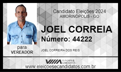 Candidato JOEL CORREIA 2024 - AMORINÓPOLIS - Eleições