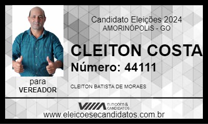 Candidato CLEITON COSTA 2024 - AMORINÓPOLIS - Eleições